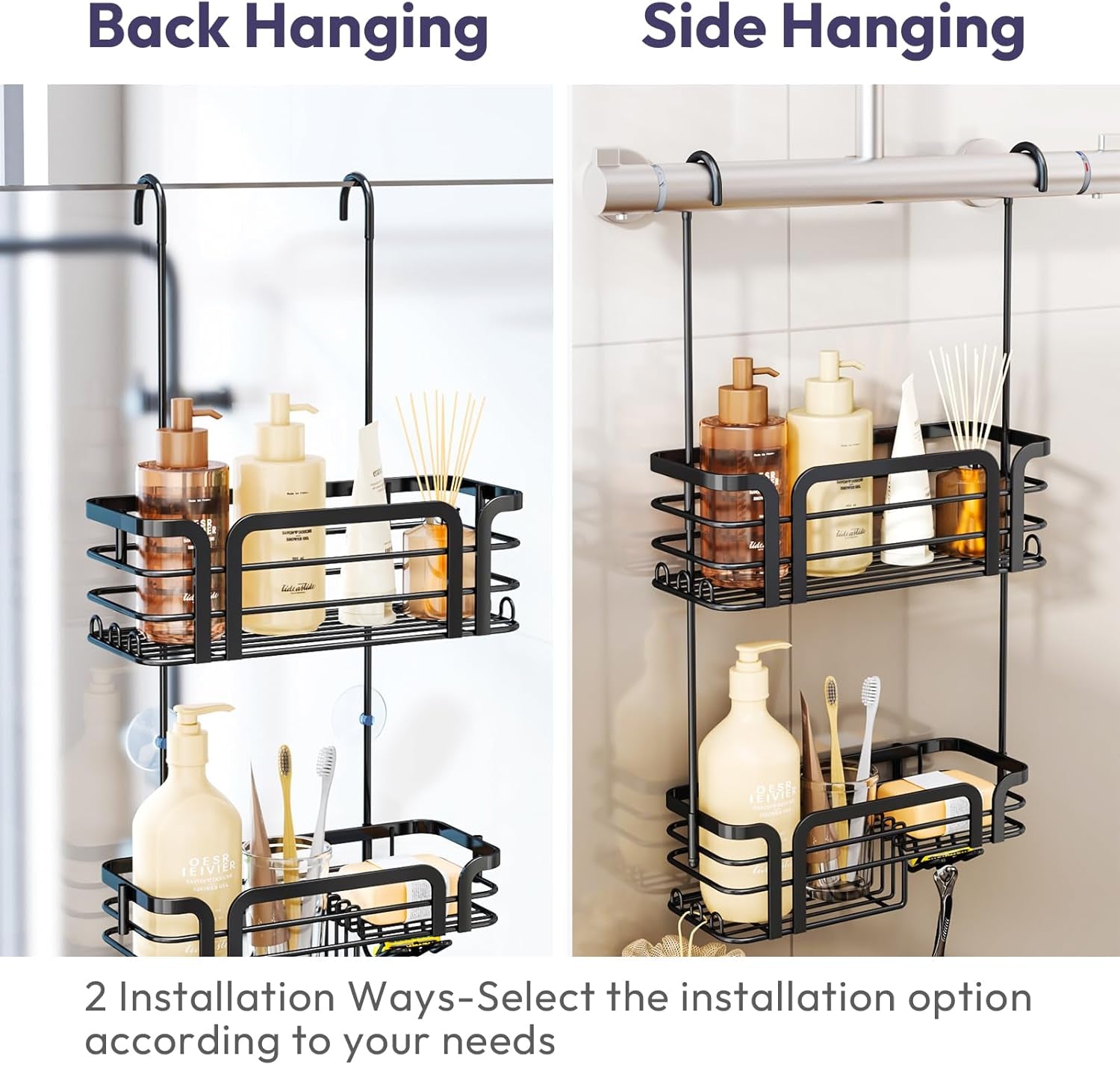 shower-caddy-hanging-organizer-over-the-door-shower-caddy-with-soap-holder-11-hooks-2-installation-ways-stainless-steel-rustproof-bathroom-organizer-black