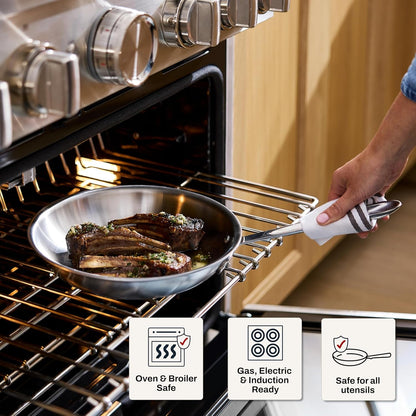 All-Clad D5 5-Ply Brushed Stainless Steel Fry Pan 8 Inch Induction Oven Broiler Safe 600F Pots and Pans, Cookware Silver | the Upgrade for Supremely Even Heat, Professional, Brushed Stainless Steel, Induction Compatible, Oven Safe up to 600F5