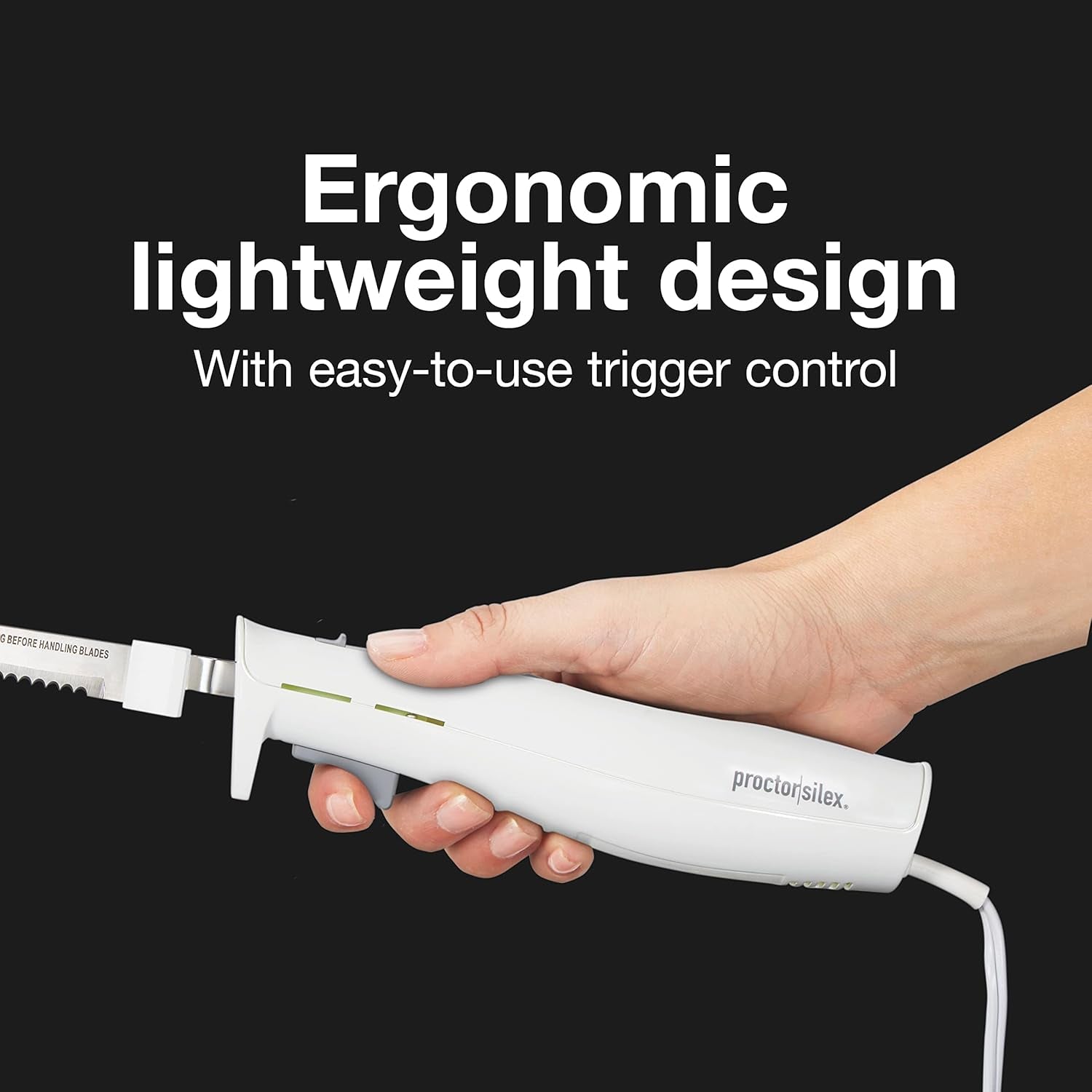 easy-slice-electric-knife-with-serrated-stainless-steel-blade-for-carving-meats-bread-crafting-foam-more-lightweight-with-ergonomic-grip-white-74312j