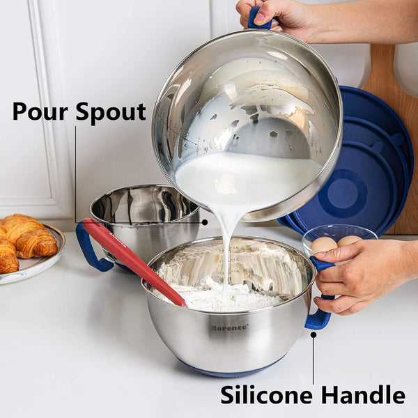 Stainless Steel Mixing Bowls Set with Lids,1.5,3 & 5 Qt,Blue6