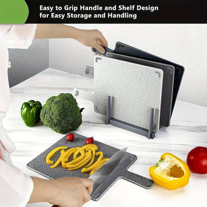 4 Pack Gray Cutting Board Set with Holder for Kitchen Prep | Dishwasher Safe Cutting Board2