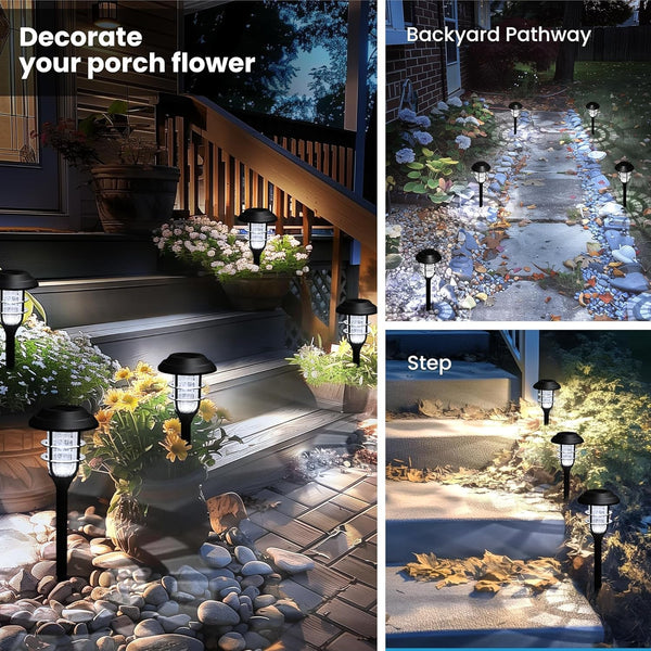 Solar Pathway Lights Waterproof Outdoor Lighting, Cold White 8 Pack5