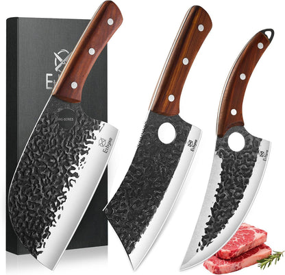 Butcher Knife Set – 3PCS Hand Forged Kitchen Knife Set1