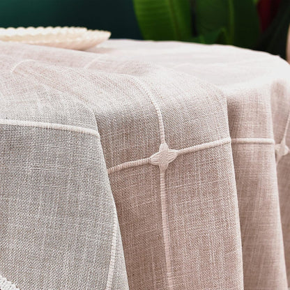 Plaid round Tablecloth 36 Inch Cotton Linen round Table Cloth Heavy Weight Coffee Table Cover for Farmhouse Kitchen Dining Restaurant Home Tabletop Decor7