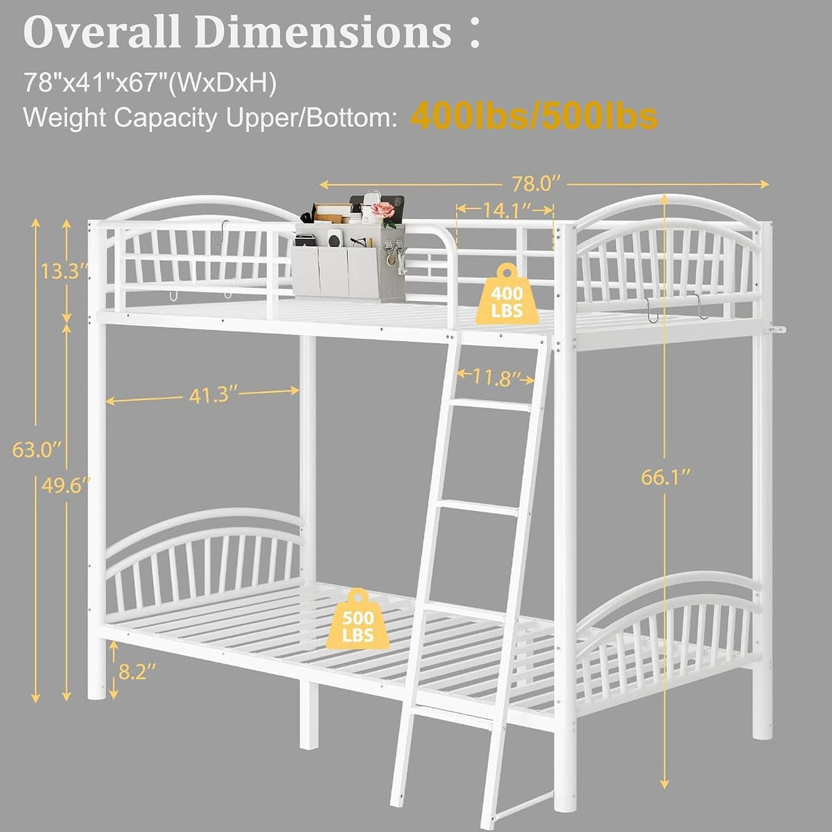 metal-bunk-bed-twin-over-twin-heavy-duty-industrial-bunkbeds-for-adult-teen-with-bedside-caddy-eva-anti-slip-convertible-ladder-flat-rungs-space-saving-bunkbeds-frame-for-bedroom-dormwhite