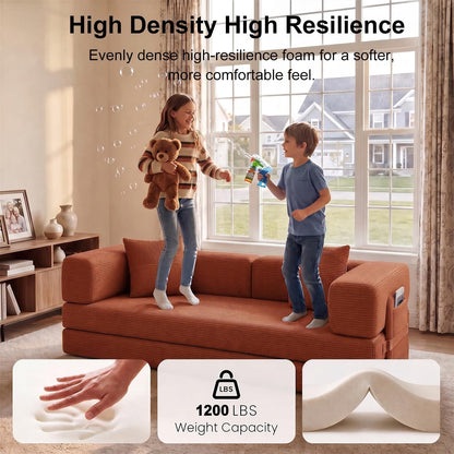 79.5" Convertible Futon Sofa Bed, Boneless Couch for Living Room4