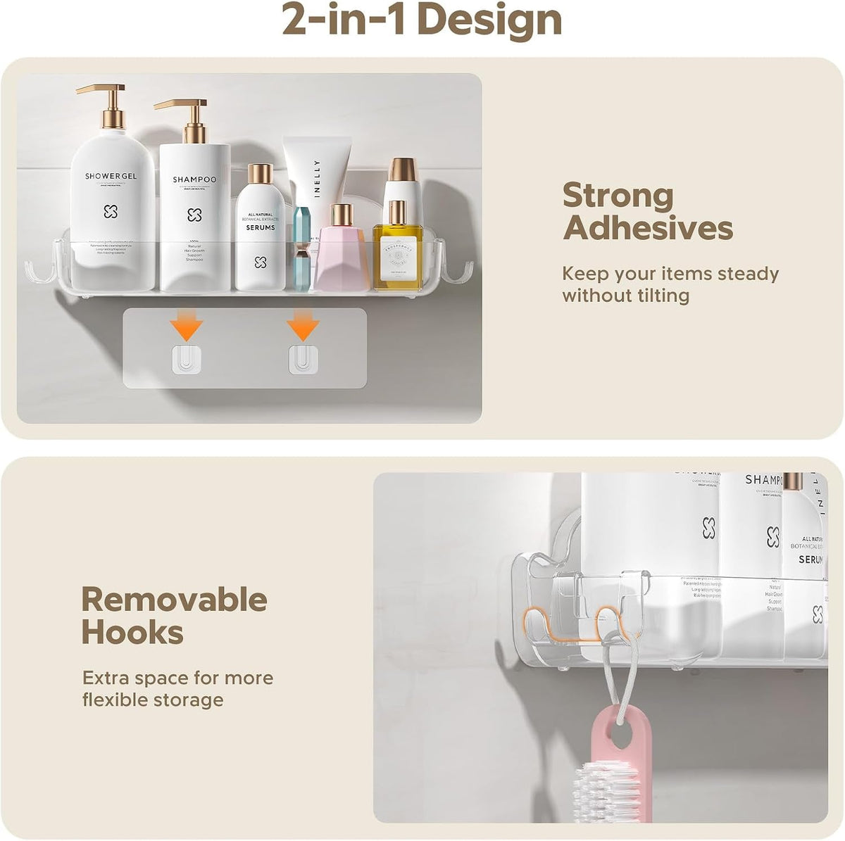 2-pack-acrylic-shower-caddy-adhesive-no-drilling-bathroom-shower-organizers-with-4-removable-hooks-wall-mounted-shower-shelves-acrylic-shower-holder-storage-for-bathroom-dorm-kitchen