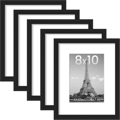 8X10 Picture Frames, Gallery Wall Frames Set of 5, Black1
