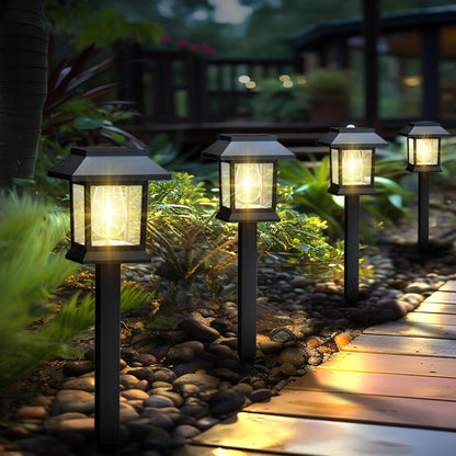 Solar Lights Outdoor,12 Pack 3000K Waterproof Auto On/Off Solar Pathway Lights for Your Garden, Landscape, Path, Yard, Patio, Driveway,Walkway Decor1