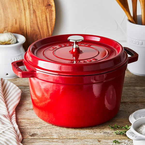 Staub Cast Iron Dutch Oven 5-Qt Tall Cocotte, Made in France, Serves 5-6, Cherry2