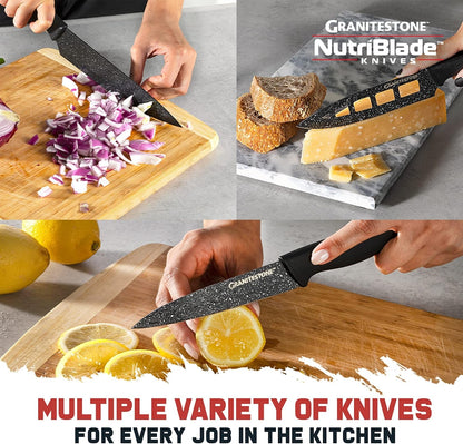 Nutriblade Knife Set by , 13 Pieces High-Grade Stainless Steel Blade Chef Kitchen Knives Set with Acrylic Block Includes 6-Piece Kitchen Knife plus 6-Piece Fully Serrated Steak Knife7