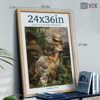 24X36 Poster Frame 3 Pack, Natural Oak Wood Wide Border, for Picture2
