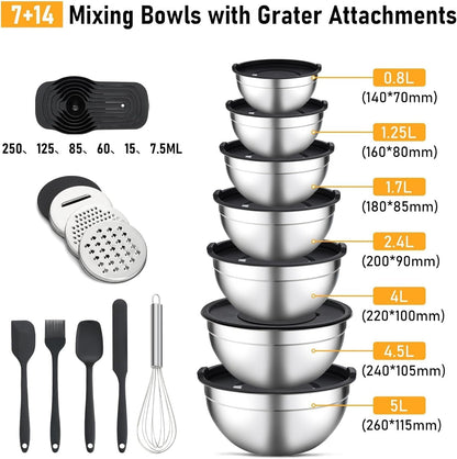 Mixing Bowls with Lids Set - 16 Pcs2
