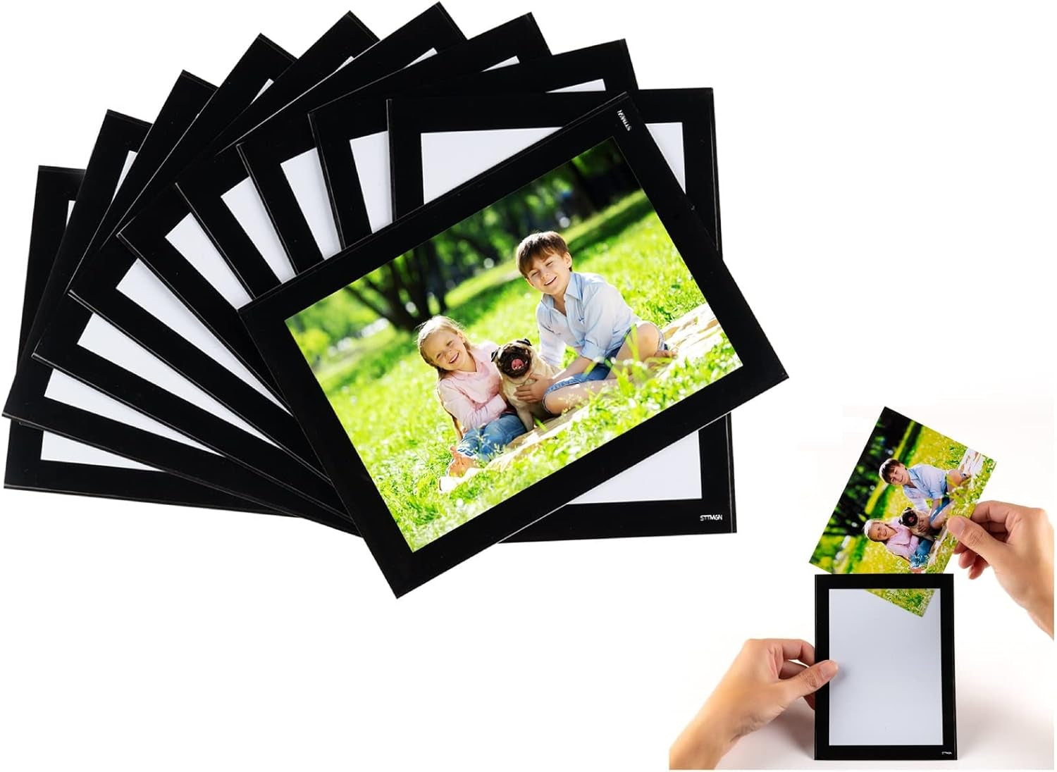 magnetic-picture-frames-with-black-border4x6-10-pack-magnet-photo-frame-pockets-postcard-holder-decorations-for-home-office-school-classroom-party
