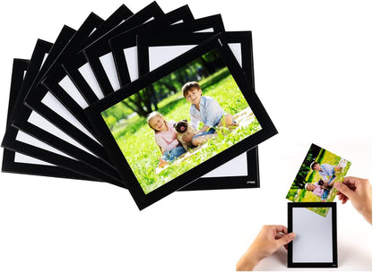 Magnetic Picture Frames with Black Border(4"X6",10 Pack),Magnet Photo Frame Pockets/Postcard Holder,Decorations for Home/Office/School/Classroom/Party1
