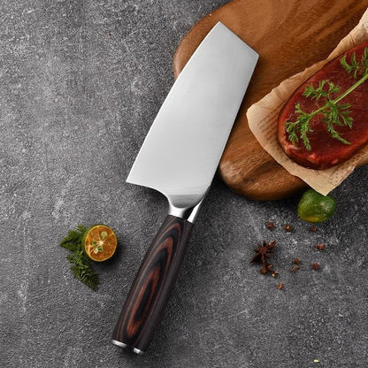 Meat Cleaver,Cleaver Knife Household Small Vegetable Knife Color Wood Handle Meat Cleaver Sharp Stainless Steel Kitchen Knives Ladies Knife3