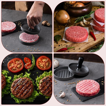 Burger Press 100 Patty Papers Set,4.6 Inch round Smasher，Grill Press | Non-Stick Hamburger Patty Maker with Wax Paper,Aluminum Burger Maker for Kitchen BBQ Meat Beef Cheese Veggie Burger Maker6