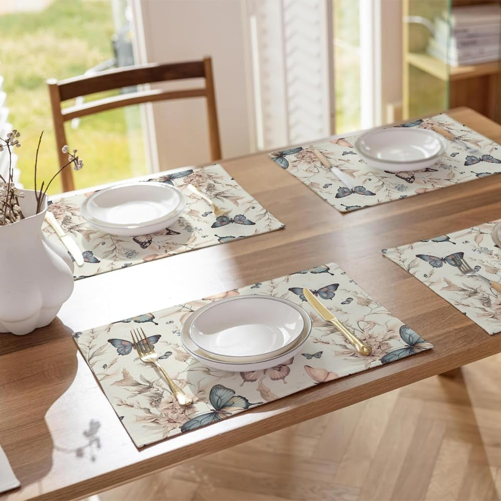 12x18-fairy-white-beige-butterfly-flowers-placemats-set-of-4-washable-thick-place-mats-kitchen-table-mats-decorative-linen-fabric-table-mat-for-dining-table-kitchen-home-decor