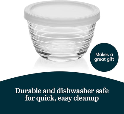 Small Glass Bowls with Lids Set of 8, Food Storage Prep Containers | Set of 8 Glass Bowls with Secure Lids Store Leftovers, Snacks, Sauces & Meal Prep Ingredients; Dishwasher Safe for Daily Use5