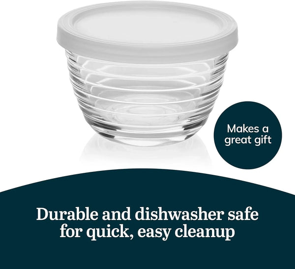Small Glass Bowls with Lids Set of 8, Food Storage Prep Containers | Set of 8 Glass Bowls with Secure Lids Store Leftovers, Snacks, Sauces & Meal Prep Ingredients; Dishwasher Safe for Daily Use5