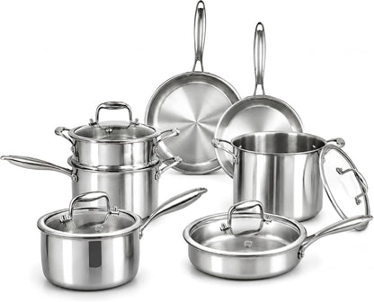 11-Piece 5-Ply Stainless Steel Cookware Set, Pots and Pans1