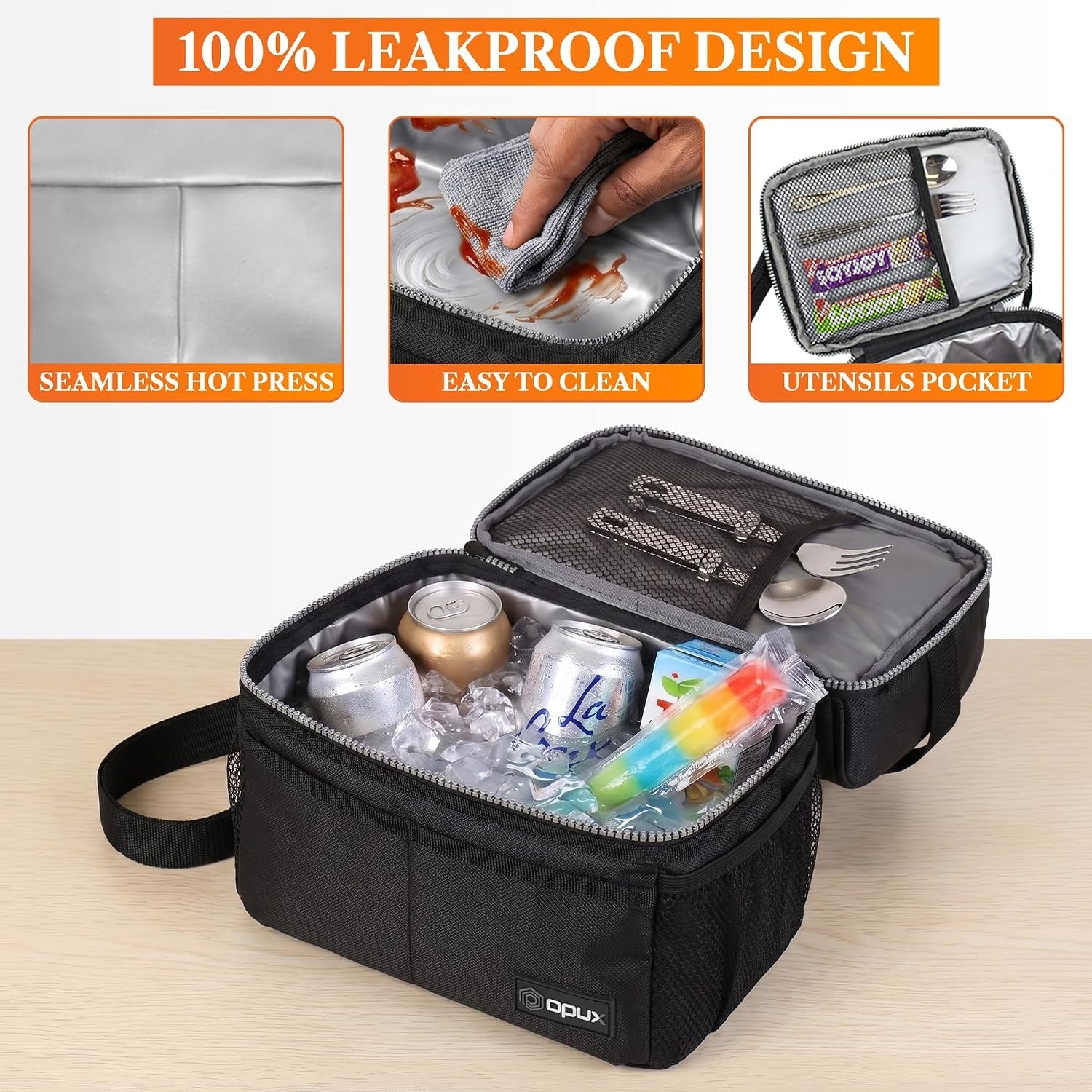 insulated-lunch-bag-for-men-women-double-decker-leakproof-black