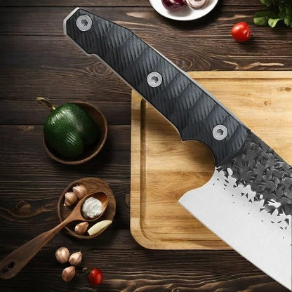 Meat Cleaver, 7.4 Inch Stainless Steel Forged Hammer Chef'S Knife Fiberglass Handle Household Meat Cutter Fish Fillet Knife6