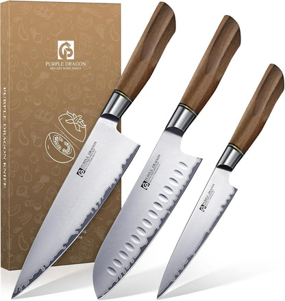 Knife Set, 3Pcs Kitchen Knives Set - Santoku Knife1