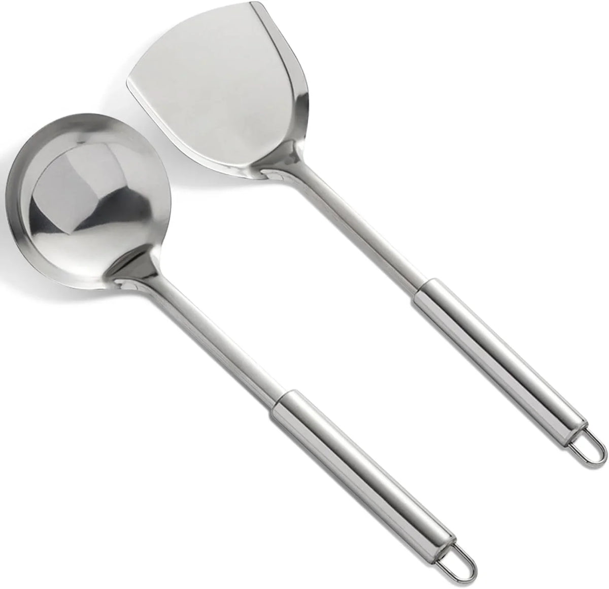 cooking-utensils-set-2pcs-304-stainless-steel-spatula-and-large-cooking-spoon-heavy-duty-metal-soup-ladle-long-handle-wok-spatula