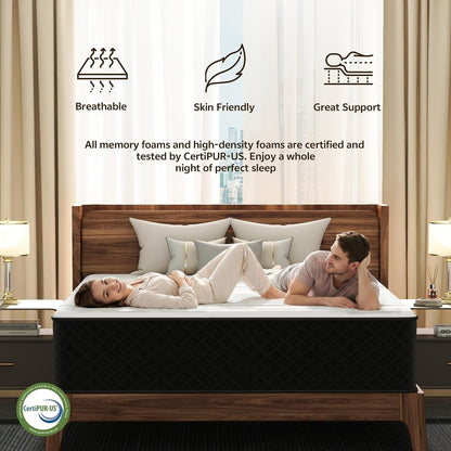 12 Inch Queen Hybrid Mattress in a Box, Firm Pocket Spring | Gel Foam, Pressure & Pain Relief, Motion Isolation, Certipur-Us Certified, Gel Memory Foam Layer5