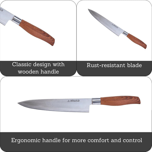 8 Inch Chef Stainless Steel Chef Knife with Woodlook Handle2