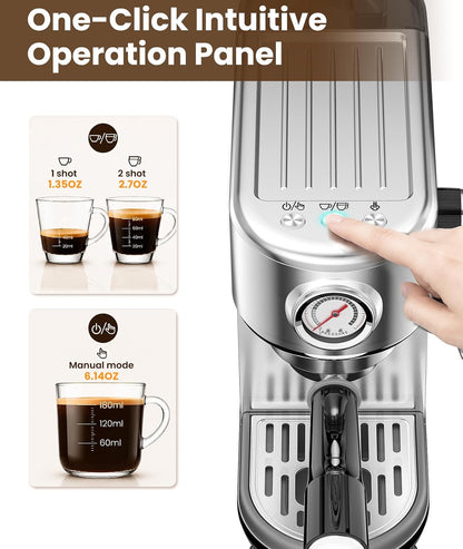 Espresso Machine with Milk Frother, 20 Bar Pressure Espresso Maker4