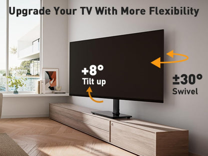 Universal Swivel TV Stand Base for 32–70 Inch Tvs to 88Lbs | 9-Level Height Adjustable, Tempered Glass Base, Tilt, Max VESA 400X400Mm, TV Stand Mount for Living Room & Bedroom, PGTVS266