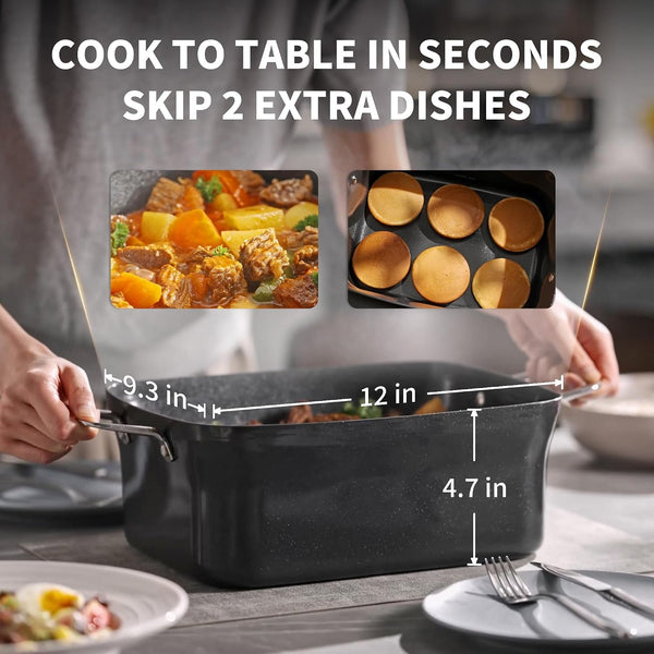 Slow Cooker 7 Quart | Programmable Multi-Cooker Pfoa-Free Ceramic Coating, Steamer, Sear Sauté, Warm Function (Includes Silicone Spoon)3