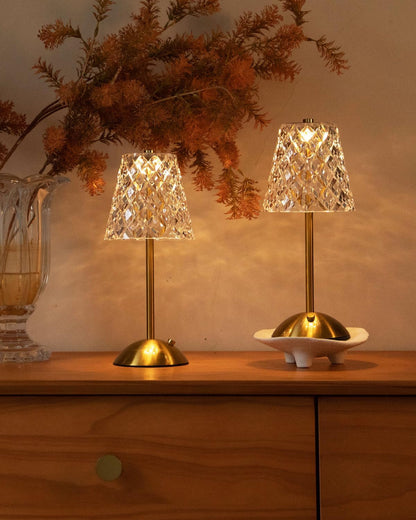 Set of 2 Rechargeable Cordless Table Lamps – 12 Inch Touch Control Desk Lamps, Battery Powered Small Night Light for Bedroom, Living Room, Home Office (Gold)1