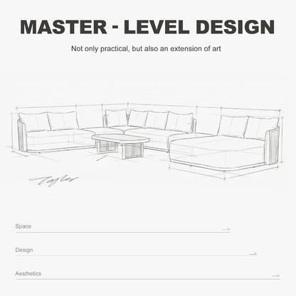 Patio Furniture Set 7-Piece Teak Conversation Sets L-Shaped8