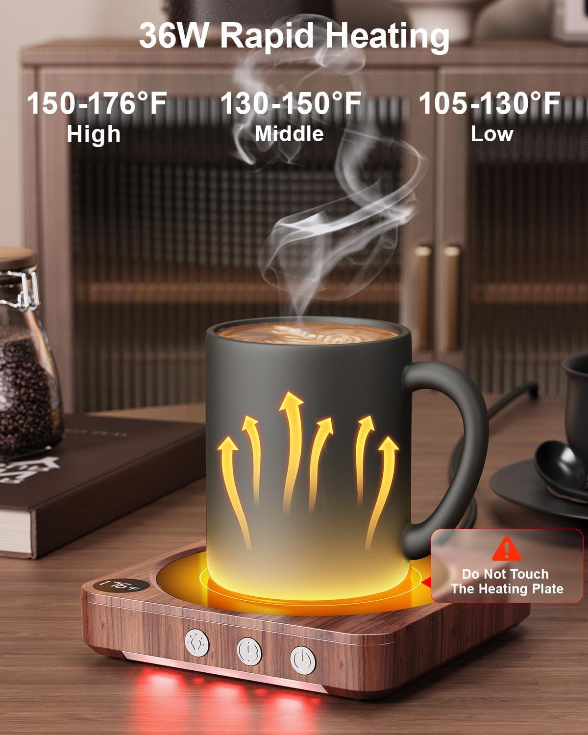 coffee-mug-warmer-for-desk-candle-warmer-plate-12h-timer-wood-fast-heating-to-176-f-led-display-color-coded-lights-temperature-memory-5-2-inch-plate-coffee-gifts