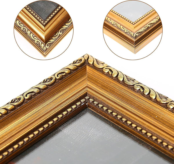 8X10 Picture Frame, Vintage Bronze Gold Picture Frame for Tabletop & Wall Mount, Antique Photo Frame 8 X 10 for Living Room, Bedroom, Office or Gallery Wall, Retro Home Decoration Gift - 1 Pack6