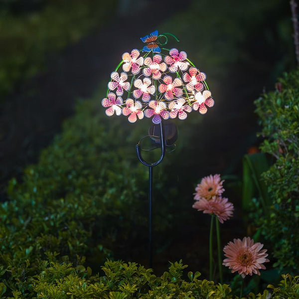 Solar Garden Lights,Flowers＆Butterfly Decorative Garden Stakes,Waterproof Metal Spring Yard Art Decor,Solar Lights Outdoor for Outside,Lawn,Garden,Patio6