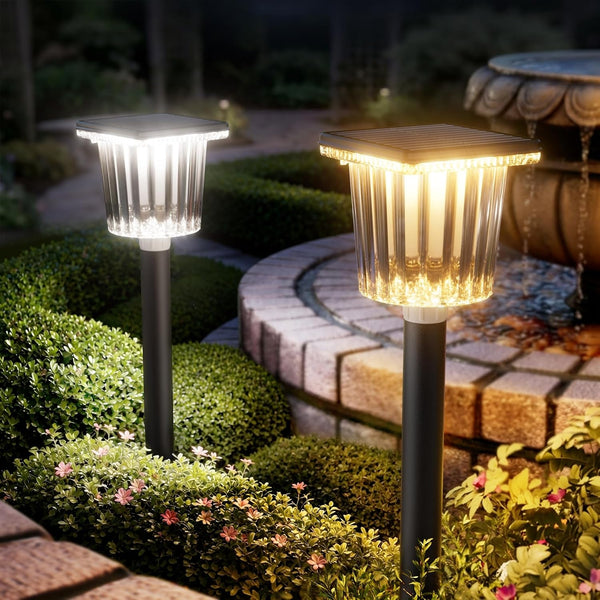 Solar Pathway Lights with Stakes, 8 Pack, Warm&Cool White, IP651