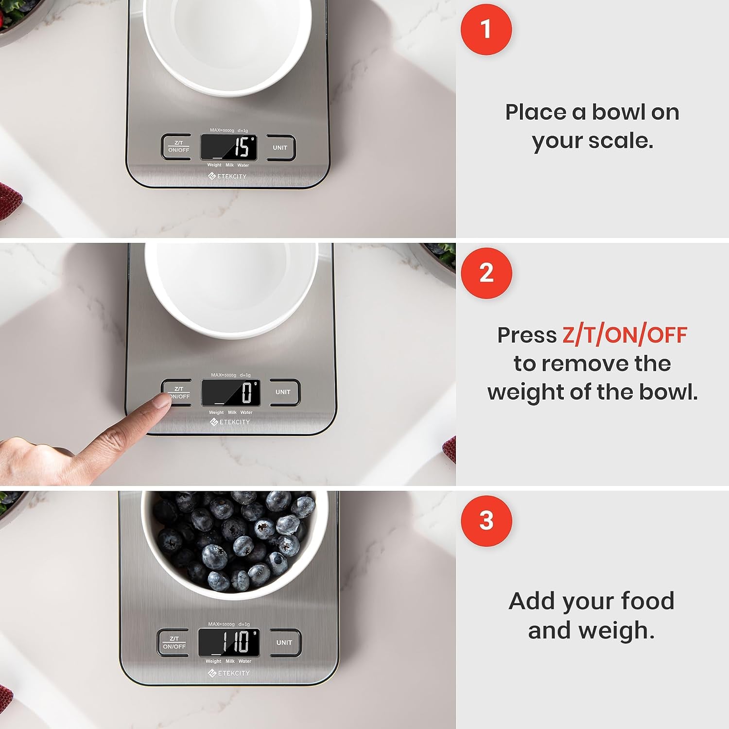 food-kitchen-scale-digital-grams-and-ounces-11lb-tare-function-ideal-for-baking-weight-loss-keto-meal-prep-packages-liquids-and-jewelry-304-stainless-steel