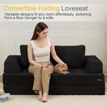 Futon Sofa Bed, Convertible Sofa Bed, Folding Boneless Couches3