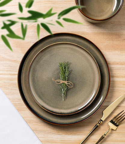 Ceramic Dinnerware Set for 6, 18-Piece Plates and Bowls Set2