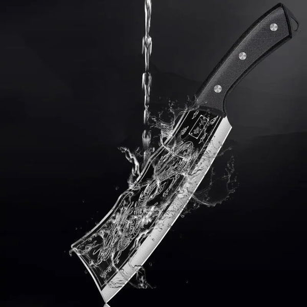 Meat Cleaver, 8 Inch Hand Forged Kitchen Knife Household Chopping Knife Ultra-Sharp Chopping Bone with Sheath6