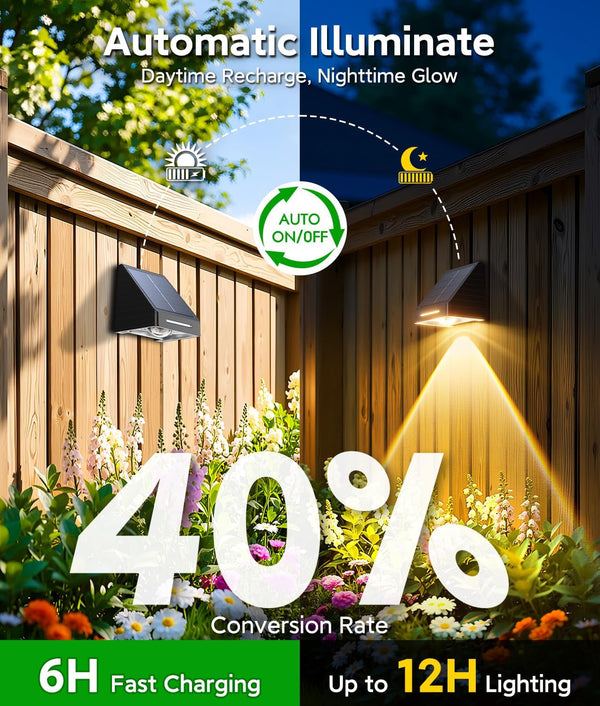 Solar Fence Lights Outdoor Waterproof 10 Pack, Solar Fence Lights with Ultra-Bright LED Lens, 10 Modes & 9 Colors Outdoor Solar Lights for Fence, Backyard, Railing, Patio, Wall, Step, Deck3