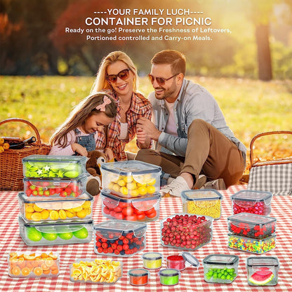 40 PCS Food Storage Containers with Lids Airtight (20 Containers & 20 Lids), Plastic Storage Meal Prep Container-Stackable 100% Leakproof & Microwave Organization and Storage Sets, Lunch Containers6