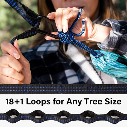 Camping Hammock 400Lbs Capacity Outdoor Camping Essentials, Single | Outside&Indoors, Tree-Friendly Straps, Attached Carry Bag, 210T Parachute Nylon, D-Shaped Carabiners, Lightweight, Hand Wash5