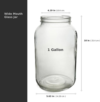 1 Gallon Glass Jar, Black Plastic Lid | Wide Mouth, USDA Certified, Bpa-Free, for Fermenting, Storing, Canning3