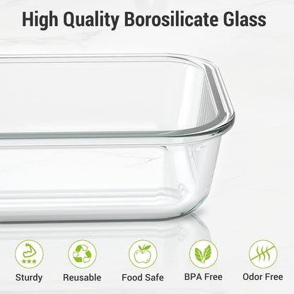 10 Sets 36 Oz & 12 Oz Glass Food Storage Containers with Lids, Gray3