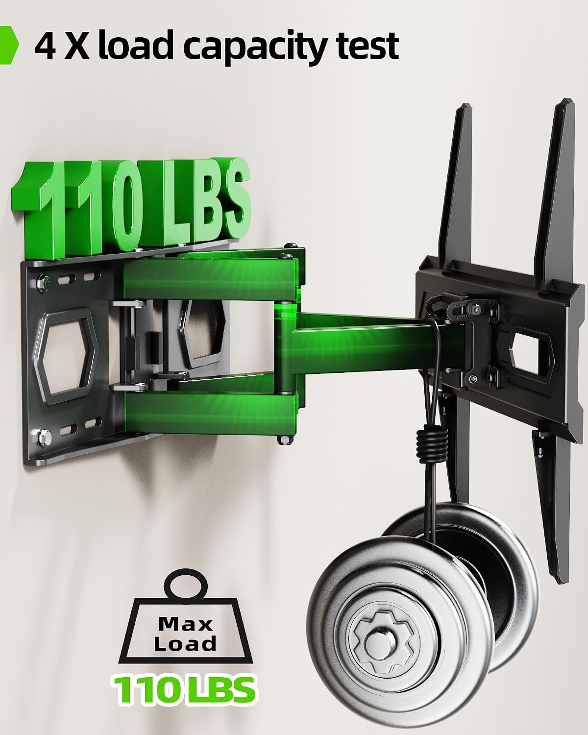 tv-wall-mount-for-32-74-inch-flat-screen-led-4k-up-to-110lbs-full-motion-tv-mount-bracket-with-swivel-tilt-articulating-dual-arms-max-vesa-400x400mm-fits-12-16-wood-studs